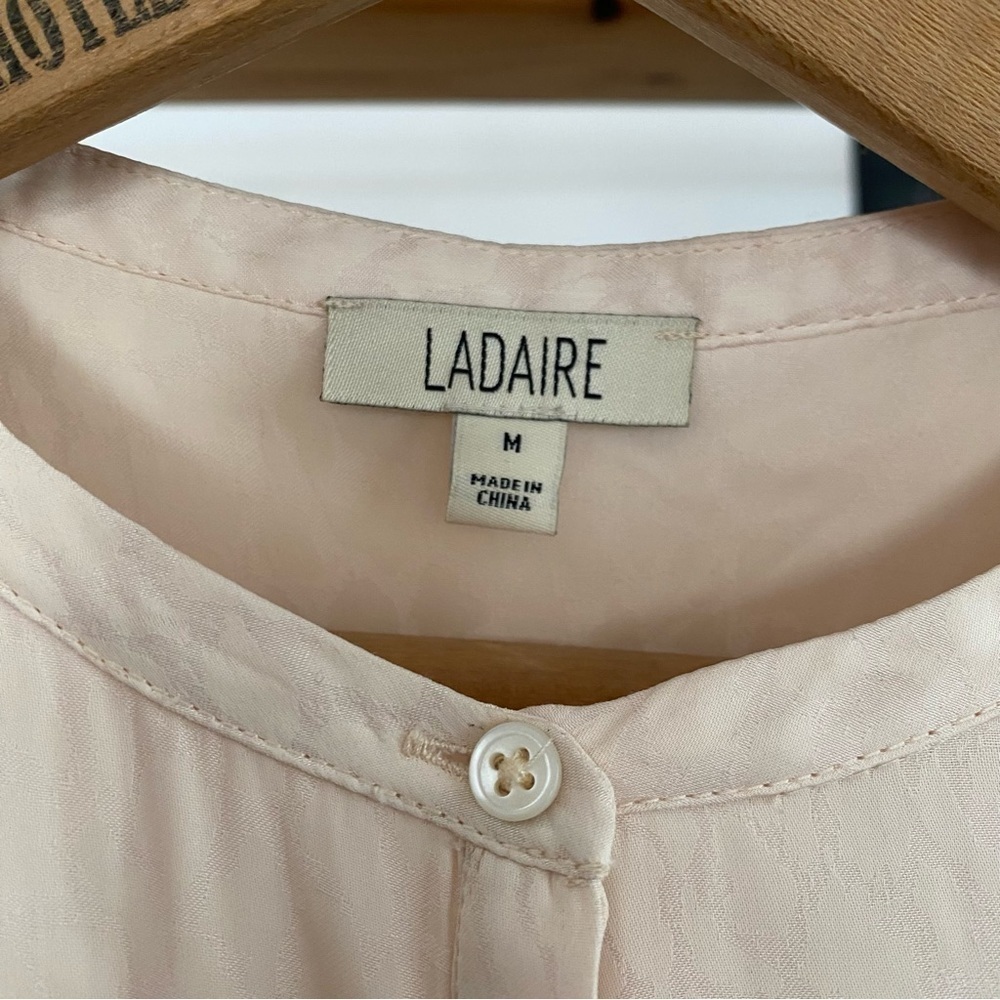 Ladaire Cream Satin Elara Snake Texture Satin Long Sleeve Mini Dress Medium - Picture 11 of 16